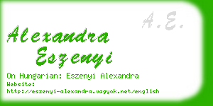 alexandra eszenyi business card